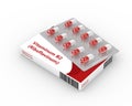 3d rendering of B2 vitamin pills in blister pack