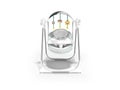 3D rendering baby rocking chair with toys front view white background with shadow