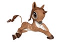 3D Rendering Baby Unicorn Deer on White