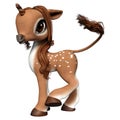 3D Rendering Baby Unicorn Deer on White