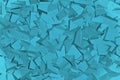 3d rendering. Background image. An array of polygons of the same size, located at different levels, decorated with blue triangle. Royalty Free Stock Photo