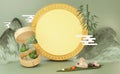 3D rendering background with the theme of rice dumplings, a traditional food for the Dragon Boat Festival