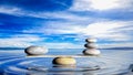 3D Rendering Of Balancing Zen Stones In Water