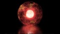 3D rendering ball of energy and plasma in the core of the reactor