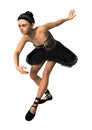 3D Rendering Ballerina on White