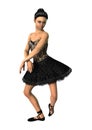 3D Rendering Ballerina on White