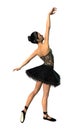 3D Rendering Ballerina on White