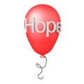 3D Rendering of balloon with the word Hope written on it
