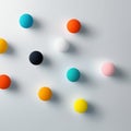 3d rendering of balls in the studio, abstract background, digital computer generated image, 3d render 3d rendering of balls in Royalty Free Stock Photo