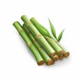 Bamboo 3d Icon: Cartoon Clay Material With Nintendo Isometric Spot Light Royalty Free Stock Photo