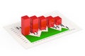 3d rendering of bar graph with index report over white Royalty Free Stock Photo