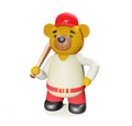 3D rendering. 3d rendering of a baseball player teddy bear character