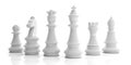 3d rendering basic chess set on white background Royalty Free Stock Photo