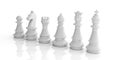 3d rendering basic chess set on white background Royalty Free Stock Photo