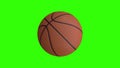 3d rendering basketball ball isolated on green screen background. 3d illustration