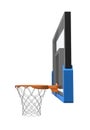 3d rendering of a basketball hoop with an empty basket and transparent backboard. Royalty Free Stock Photo