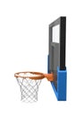 3d rendering of a basketball hoop with an empty basket and transparent backboard. Royalty Free Stock Photo