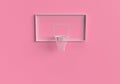 3d rendering of a basketball hoop with an empty basket and transparent backboard, Basketball equipment minimal concept on pink bac Royalty Free Stock Photo