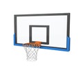 3d rendering of a basketball hoop with an empty basket and transparent backboard. Royalty Free Stock Photo