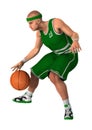 3D Rendering Basketball Player on White Royalty Free Stock Photo