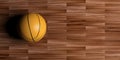 3d rendering basketball on wooden background