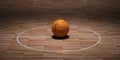 3d rendering basketball on wooden background