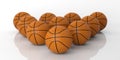 3d rendering basketballs on white background