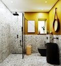 3d rendering . bathroom in a modern style Royalty Free Stock Photo
