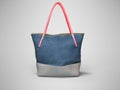 3D rendering beach bag for sale isolated on gray background with shadow