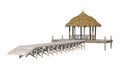 3D Rendering Beach Pavillion on White