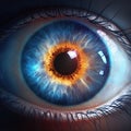 close-up look of human blue eyes Royalty Free Stock Photo