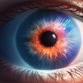 close-up look of human blue eyes Royalty Free Stock Photo