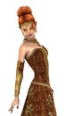 3D Rendering Princess of Autumn on White