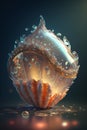 3d rendering of a beautiful water drop in the form of a shell Royalty Free Stock Photo