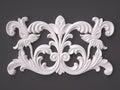 3d rendering beautiful white Gypsum carving decoration of architecture. classic interior detail made of plaster.