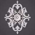 3d rendering beautiful white Gypsum carving decoration of architecture. classic interior detail made of plaster.