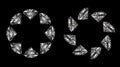 3d rendering. Beauty luxurious Diamonds in circular shape on black background