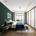 3D rendering bedroom Royalty Free Stock Photo