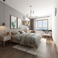 3D rendering bedroom Royalty Free Stock Photo