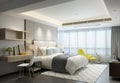 3D rendering bedroom Royalty Free Stock Photo
