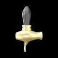 3D Rendering Of Beer Faucet Or Tap Element On Black