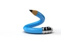 3d Rendering of Bent Pencil Pen Tool Created Clipping Path Included in JPEG Easy to Composite