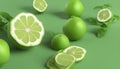3d rendering bergamot fruit bergamot isolated green background Royalty Free Stock Photo