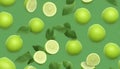 3d rendering bergamot fruit bergamot isolated green background Royalty Free Stock Photo
