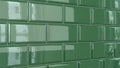 3d rendering of beveled green glossy ceramic tiles