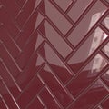 3d rendering of beveled herringbone red glossy ceramic tiles Royalty Free Stock Photo