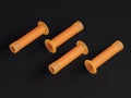 3D rendering bicycle or motorcycle bar grips on dark background