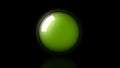 3d rendering of Big green Neon glass sphere with transparent glares