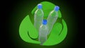 biodegradable sign and empty plastic bottles Royalty Free Stock Photo