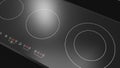 3d rendering of black ceramic induction cooking plates isolated in studio